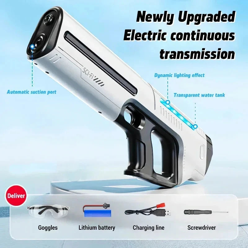 Electric Automatic Water Storage Gun Toys Portable Children Summer Beach Outdoor Fight Fantasy Spray Gun Toys Boy Kid Adult Game Econic Blanks